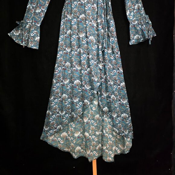 NWT Band of The Free Jewel Teal Floral Wrap Maxi Dress M - Picture 3 of 15